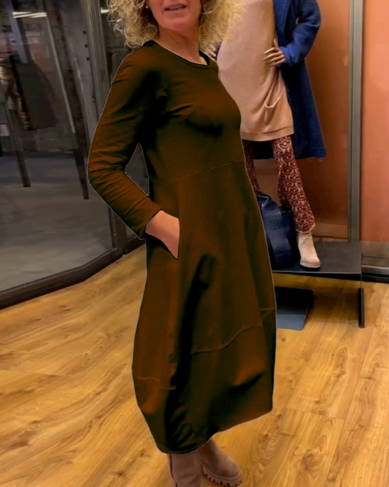 Clara | Podzimní midi šaty s kapsami