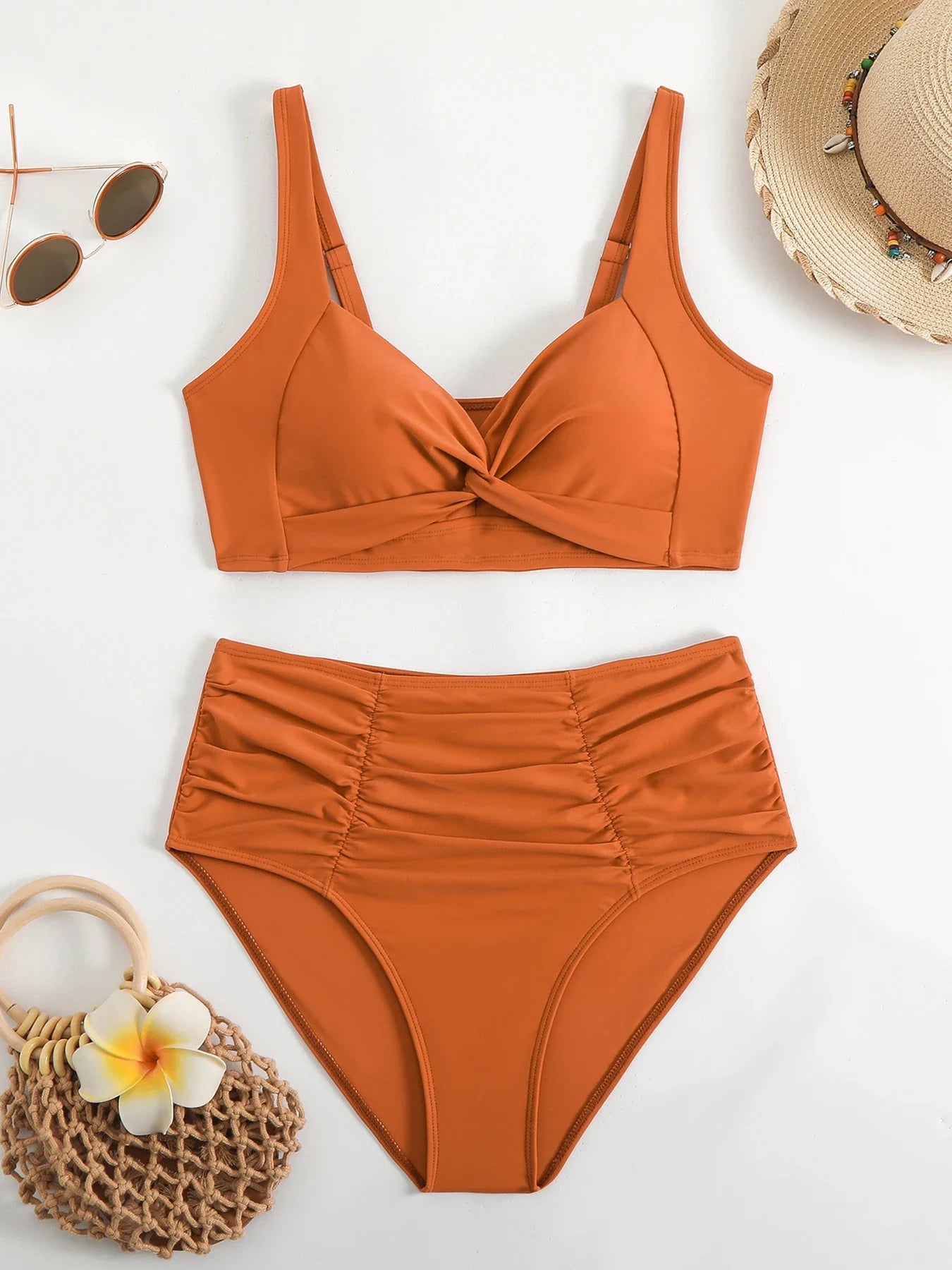 Veronika – Dámské bikiny s překříženým výstřihem a řasením