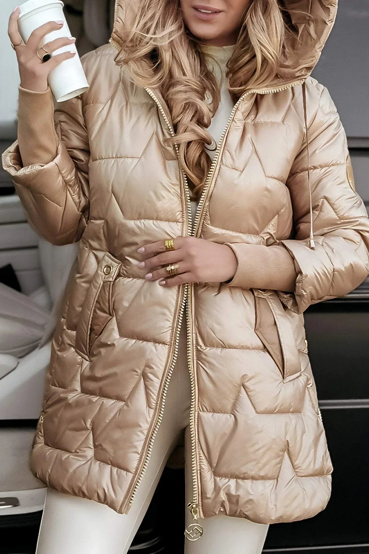 Nolwen – Elegantní kabát s kapucí