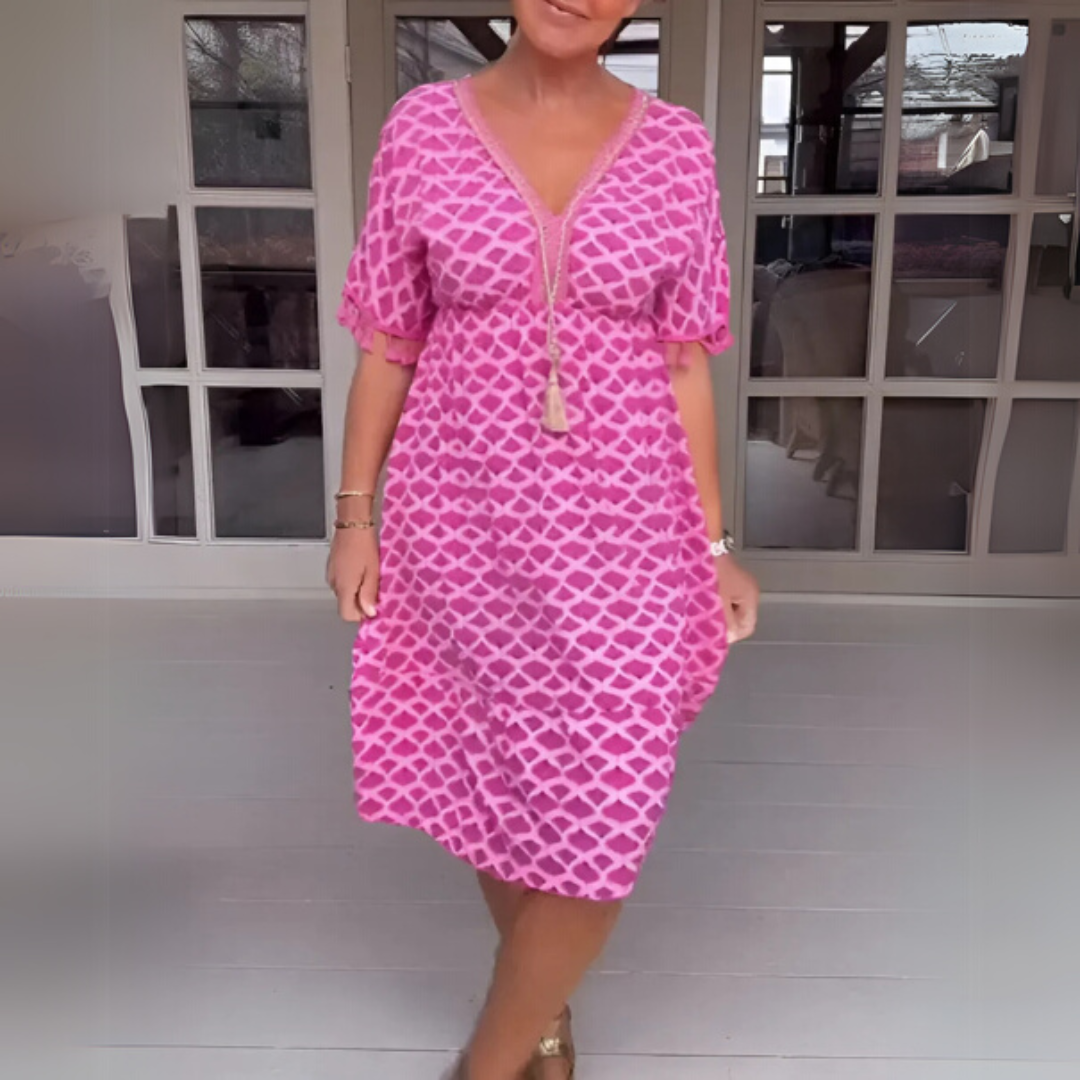 Eva | Elegantní volné šaty s V-výstřihem