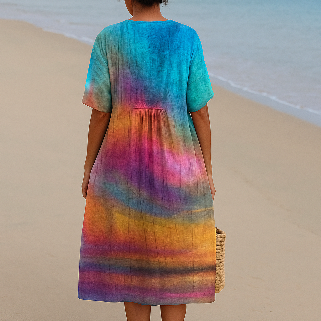 SOLÈNE | Tie-dye šaty západu slunce