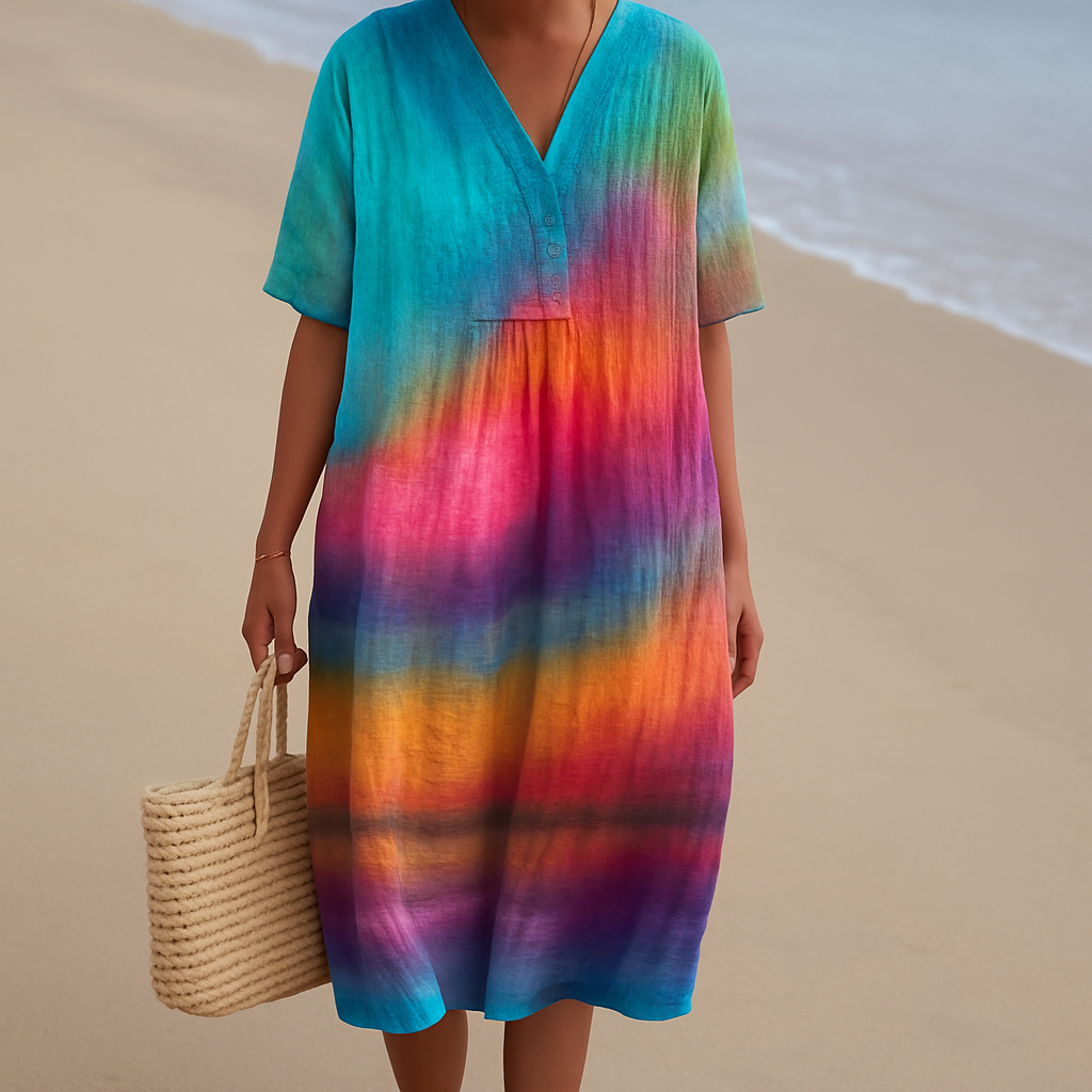 SOLÈNE | Tie-dye šaty západu slunce