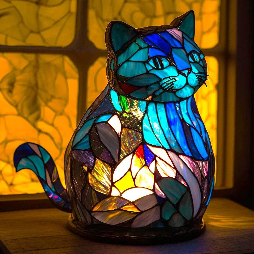 Nala | Magická lampa pro kočky z barevného skla