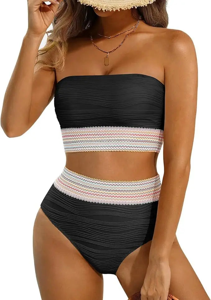 Tereza – Dámské bezramínkové bikiny s vysokým pasem