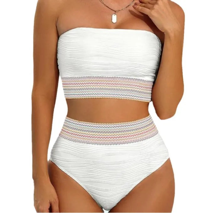 Tereza – Dámské bezramínkové bikiny s vysokým pasem